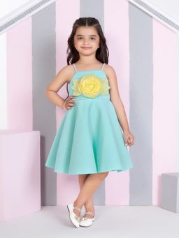 Mini Stitch - Blue Solid Dress