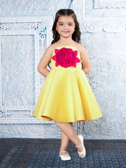 Mini Stitch - Yellow Solid Dress