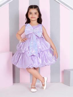 Mini Stitch - Lavender Solid Dress