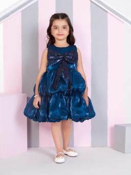 Mini Stitch - Teal Solid Dress