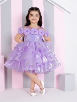 Mini Stitch - Lavender Solid Dress