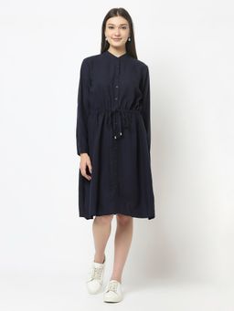CRIMSOUNE CLUB - Women Navy Blue Empire Dress