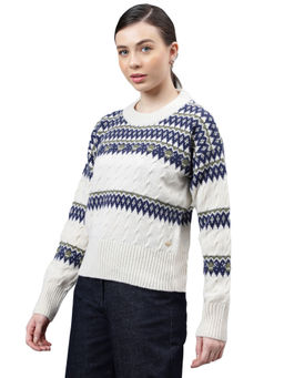 WOODS - Self Design Cream Sweater