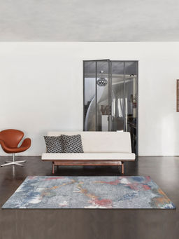 OBSESSIONS - Machine Made Contemporary Bedside Runner, Blue