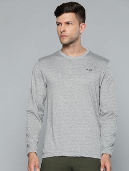 Alcis - Men Grey Melange Solid Sweatshirt