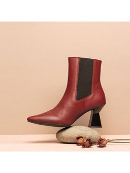Saint G - Solid Rust Leather Slip On Ankle Boots