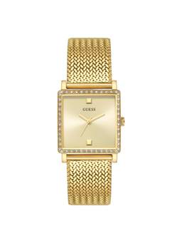 Guess - Women Champagne Square Stainless Steel Dial Analog Watch-U1388L2M