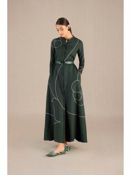 AMPM - Savana Green Embroidered Maxi Dress with Belt