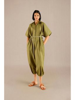 AMPM - Irya Green Collar Neck Solid Jumpsuit