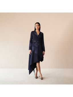 AMPM - Navy Blue Marwa Jacket with Skirt and Belt