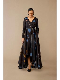AMPM - Miraya Black Floral Maxi Dress with Belt