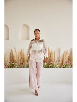 Twenty Nine - Organza Bandhani Applique Flared Sleeves Top