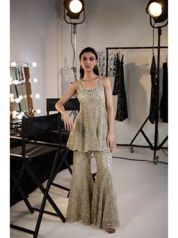 Twenty Nine - Grey Mirror Work Peplum Top