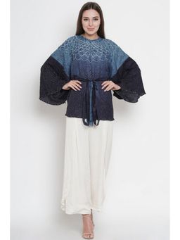 Twenty Nine - Blue Ombre Crushed Bandhani Flared Sleeve Top