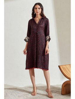 Twenty Nine - Blue Gajji Silk Bandhani Dress Shirt