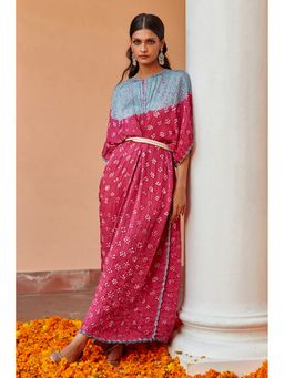 Twenty Nine - Maroon Shibori Bandhani Dress