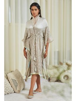 Twenty Nine - Grey Shibori Bandhani Frill Kaftan Dress