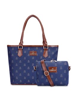 The Clownfish - Denim Blue Sling Crossbody Bag and Faux Leather Handbag (Set of 2)