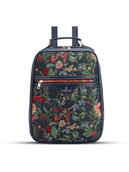 The Clownfish - Urban Chic Collection Tapestry Fabric Vegan Leather Backpack