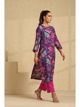 Indy Raaga - Printed Straight Kurta-Purple