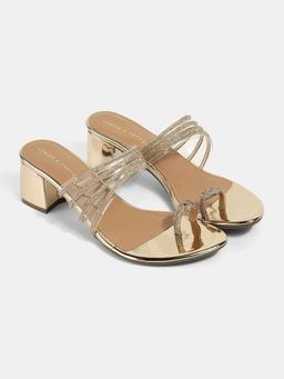 Lemon & Pepper - Women Gold Block Heels