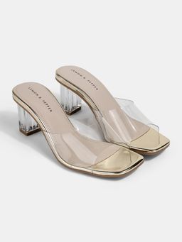 Lemon & Pepper - Women Gold Block Heels