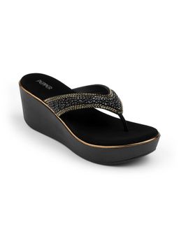 PEPPER - Women Black Wedges Heels