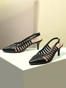 MIORAH - Women Black Aviva Strappy Stiletto Heels