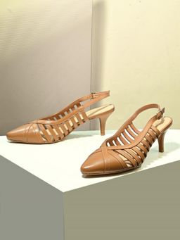 MIORAH - Women Brown Aviva Strappy Stiletto Heels