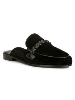 Rag & Co - Women Black Braided Mules Heels