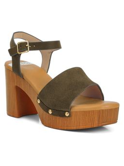 Rag & Co - Women Olive Block Heels