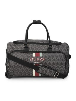 Guess - Polyurethane Charcoal Printed Women Wilder Wheeled Duffel Bag