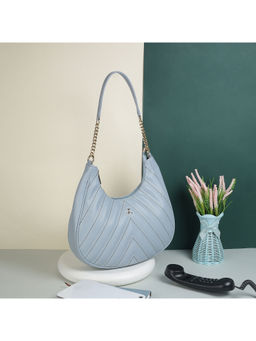 Mochi - Womens Blue Faux Leather Quilted Handbag