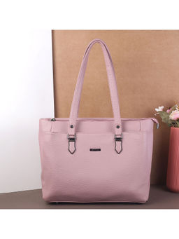 Metro - Womens Pink Faux Leather Multi-Compartment Handbag