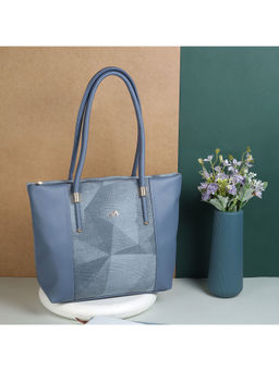 Metro - Womens Blue Faux Leather Spacious Handbag