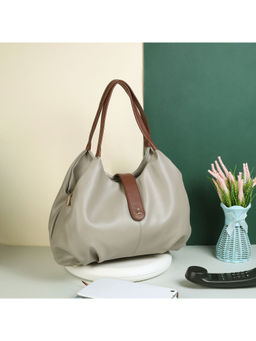 Mochi - Womens Beige Faux Leather Quilted Handbag