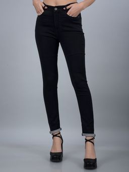 CRIMSOUNE CLUB - Women Black Solid Skinny Fit Women's Jeans