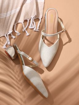 GNIST - Party White Pointed Toe Mule Heels