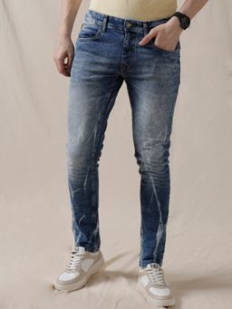 WROGN - Streaks Slim Fit Blue Jeans