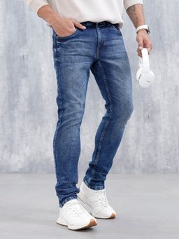 WROGN - Men Casual Slim Fit Dark Blue Jeans