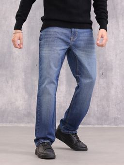 WROGN - Blue Anti Fit Mid Washed Cotton Spandex Jeans