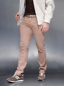 WROGN - Men Casual Straight Fit Denim Khaki Jeans