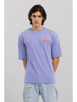 Snitch - Men Lavender Graphic Printed Relaxed Fit T-Shirt