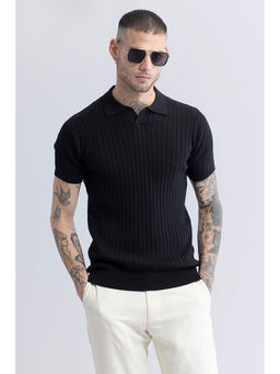 Snitch - Men Black Sleek Polo T-Shirt