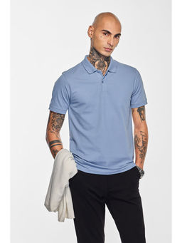 Snitch - Men Blue Core Lab Solid Polo T-Shirt