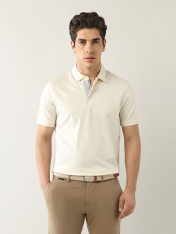 Arrow - Men Cream Regular Fit Cotton Polo T-Shirt