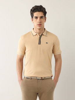 Arrow Sports - Men Peach Regular Fit Cotton Polo T-Shirt