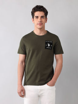 U.S. Polo Assn. Denim Co. - Men Green Slim Fit T-Shirt