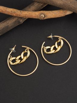 E2O - Contemporary Golden Plated Hoop Earring