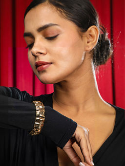 Niscka - Gold Plated Handcrafted Enchanting Kada Bracelet